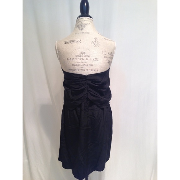 Black Silk Sequin Bow Mini Dress - Picture 3 of 4